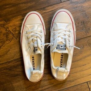 EUC white slip on converse size 7